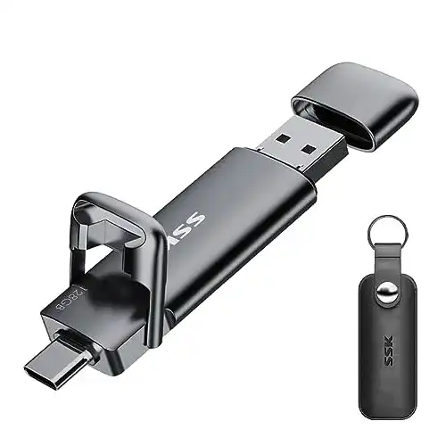 SSK USB C Externe SSD 128GB mit bis zu 550 MB/s