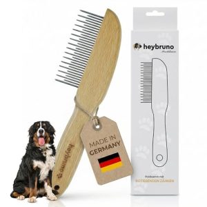 Hundekamm Heybruno mit drehbaren Metallzinken für Langhaarrassen