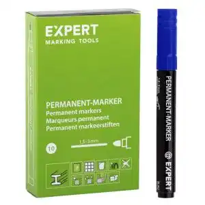 Permanentmarker Expert Blau 10er Pack mit Rundspitze