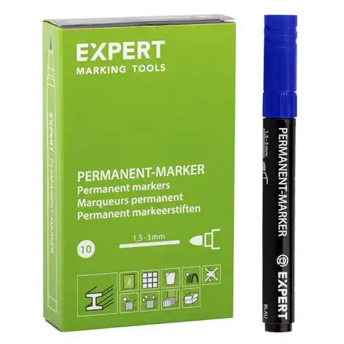 Permanentmarker Expert Blau 10er Pack mit Rundspitze