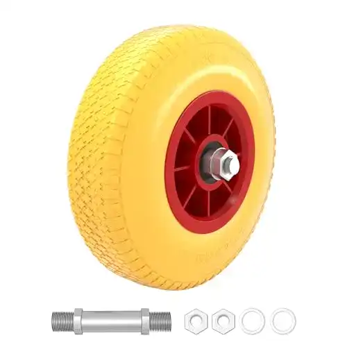 Schubkarrenrad aus Vollgummi von Wiltec Pannensicheres PU-Rad
