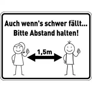 Abstandsschild aus Kunststoff PVC für Sicherheitsinformationen