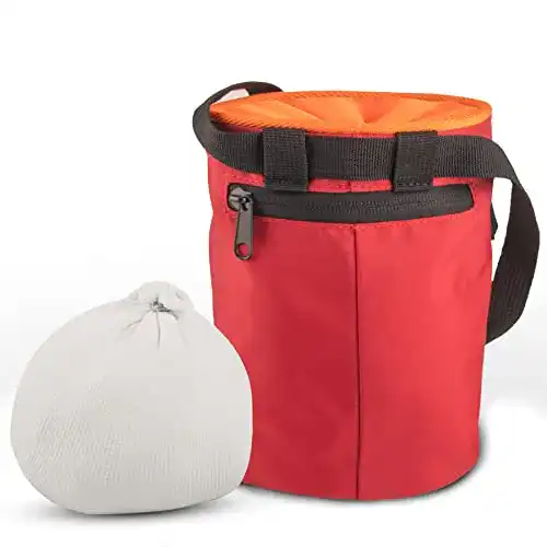Chalkbag Topside Boulder- und Kletterset mit Chalkball in Rot