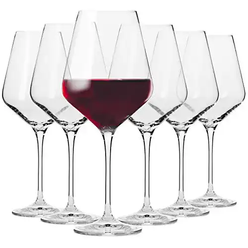 Krosno Rotweingläser 6er Set 490 ML aus Kristallglas
