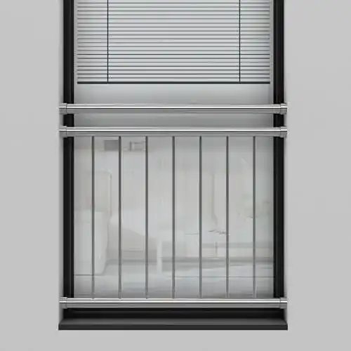 Französischer Balkon Cosch aus Edelstahl V2A Geländer für Innenbefestigung