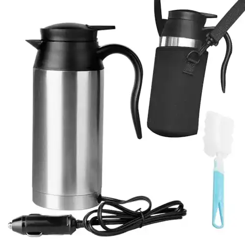 Wasserkocher 12 Volt Gobesty aus Edelstahl mit 750 ml Fassungsvermögen