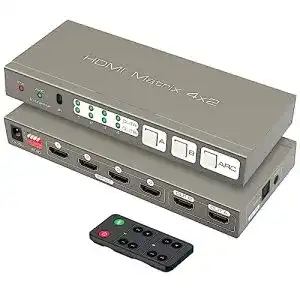 HDMI-Matrix 4×2 Vedindust HDMI Switcher für 4 Quellen und 2 Ausgänge