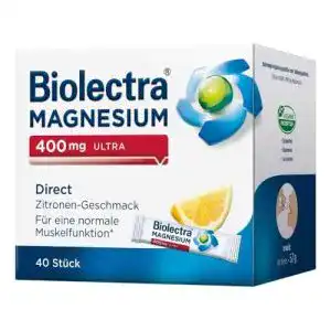 Biolectra Magnesium 400 mg Direct Sticks Zitrone, 40 Stück