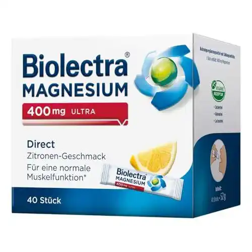 Biolectra Magnesium 400 mg Direct Sticks Zitrone, 40 Stück
