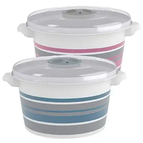 Mikrowellengeschirr mit Dampfventil 2 Stück, 1,5L