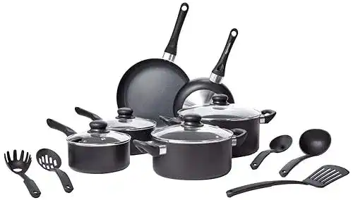 Kochgeschirrset Amazon Basics – 15-teiliges Topfset