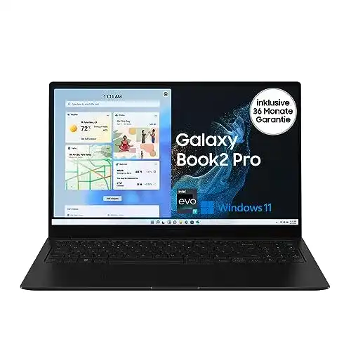 Samsung Galaxy Book2 Pro 39,62 cm (15,6 Zoll) Notebook mit Intel Core i7