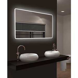 Badezimmerspiegel Talos Moon mit LED-Beleuchtung und Aluminiumrahmen
