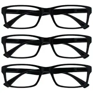 Lesebrille Opulize 3er-Pack für Männer und Frauen in Schwarz