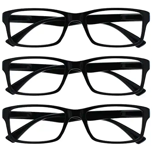 Lesebrille Opulize 3er-Pack für Männer und Frauen in Schwarz