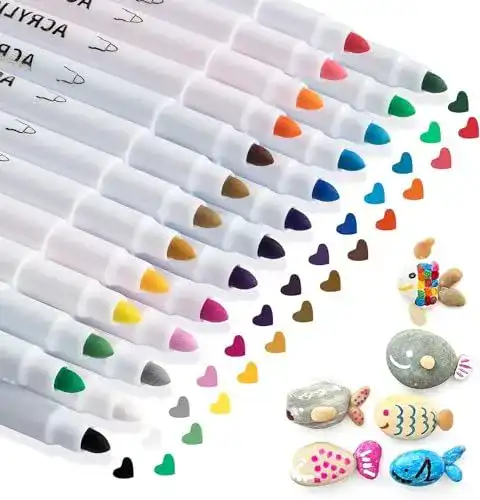 Acrylstifte AkaruED 25 Farben Marker für Steine und Bastelprojekte