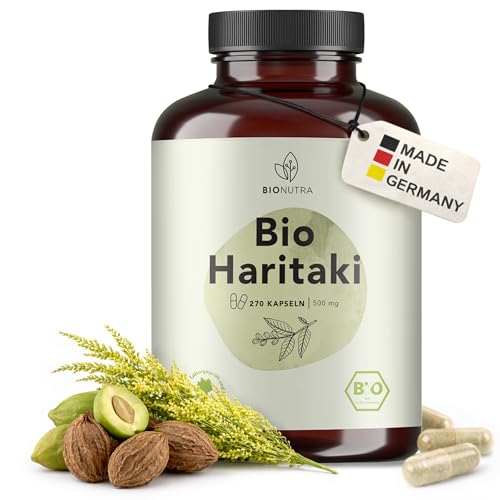 Haritaki Kapseln Bionutra Bio, 270 Stück à 500 mg, vegan und ohne Zusätze