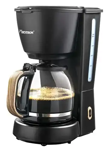Bestron Filterkaffeemaschine für 10 Tassen mit Glaskanne und Warmhalteplatte