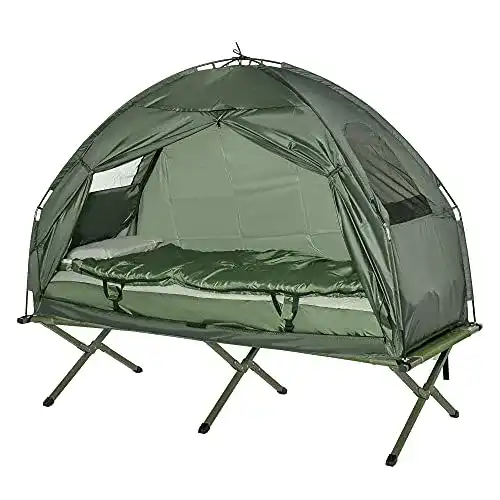 Feldbett mit Zelt von Outsunny – 4 in 1 Camping Set