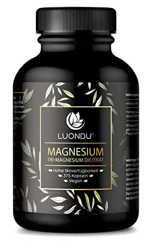 Magnesiumcitrat Luondu 375 Kapseln – 2250mg mit 360mg elementarem Magnesium