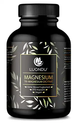 Magnesiumcitrat Luondu 375 Kapseln – 2250mg mit 360mg elementarem Magnesium