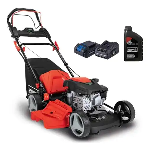 Scheppach MS150-46E Benzin Rasenmäher mit E-Start und 46 cm Schnittbreite