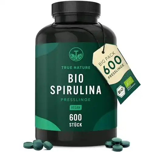 Bio Spirulina Tabletten von True Nature – 600 Presslinge