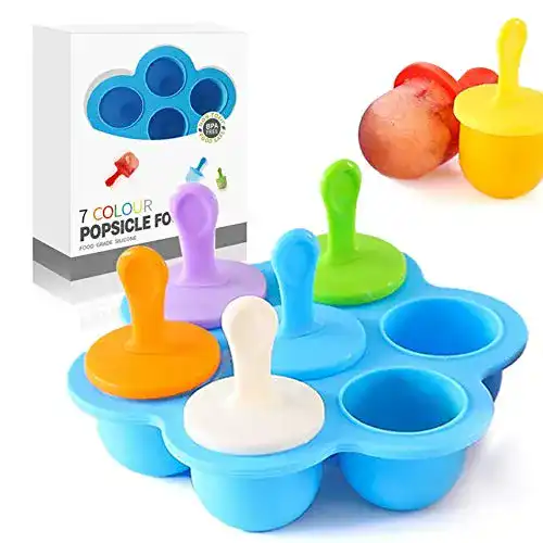 Eis am Stiel Formen aus Silikon für Kinder mit Kunststoffstäbchen
