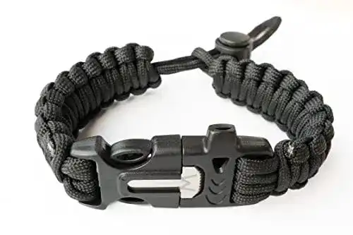 Paracord-Armband WIKA mit integrierter Signalpfeife und Feuerstein