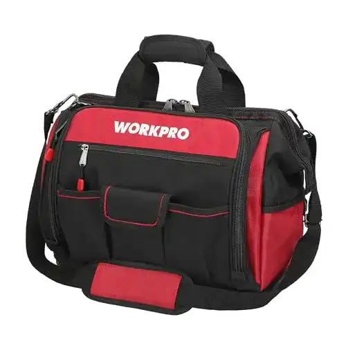 Werkzeugtasche WORKPRO für Elektriker, wasserdicht und weit öffnend