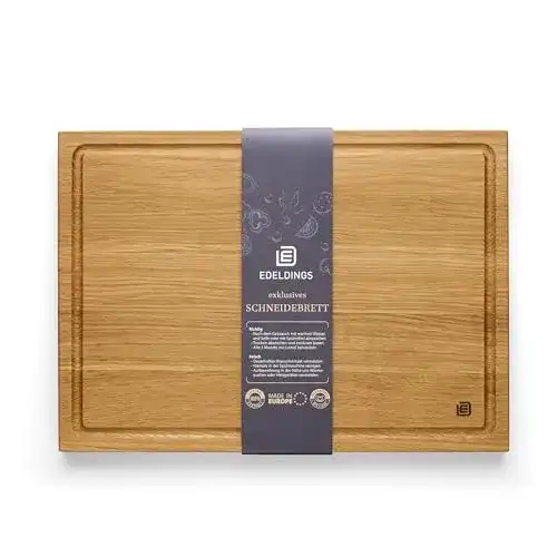Antibakterielles Schneide- und Servierbrett aus Eiche mit Saftrille