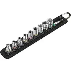 Wera 05003883001 Belt 4 Zyklop Steckschlüssel-Set, 9-teilig, 1/4″-Antrieb