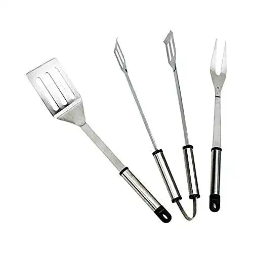 Grillbesteck von Landmann in Silber mit den Maßen 37,5 x 7 x 2 cm