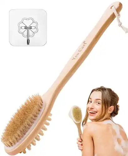 Rückenbürste aus Holz mit langem Stiel für die Dusche