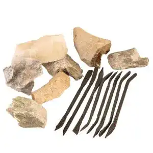 Speckstein Artdee Set mit 8 Feilen und 5 kg Speckstein Rohmaterial