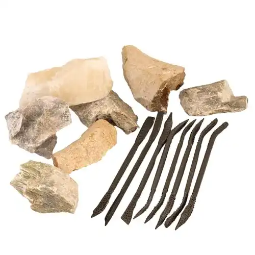 Speckstein Artdee Set mit 8 Feilen und 5 kg Speckstein Rohmaterial