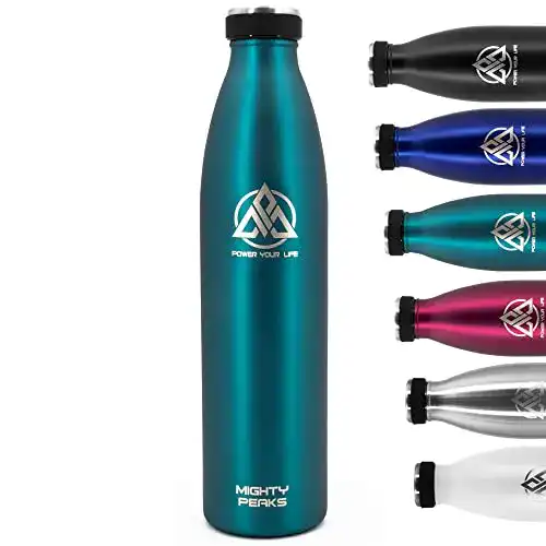 Isolierflasche 1 Liter aus Edelstahl von Mighty Peaks in Mint