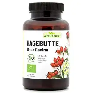 Hagebutten Kapseln Bio, 160 Stück, ohne Zusätze, 500mg