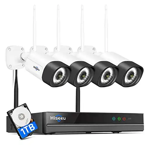 Hiseeu Überwachungskamera-Set mit 5MP und Zwei-Wege-Audio