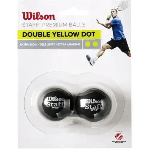 Squashbälle Wilson Staff Squash 2 Stück Gelb II für Fortgeschrittene