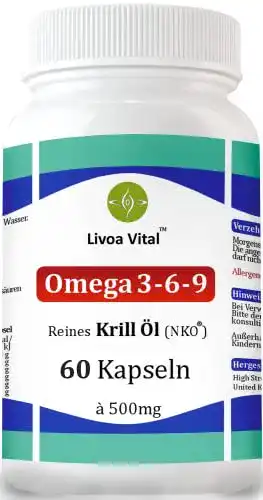 Krillöl Livoa Vital NKO Kapseln mit Omega 3 und Astaxanthin