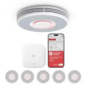 X-Sense Rauchmelder WLAN mit Sprachausgabe und vernetzter Basisstation