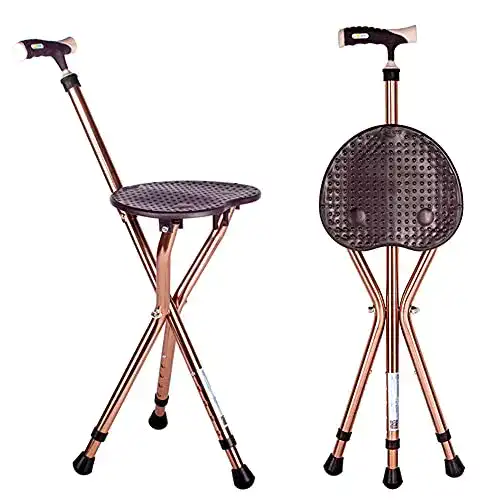 Faltbarer Gehstock mit Sitz und höhenverstellbarem Design