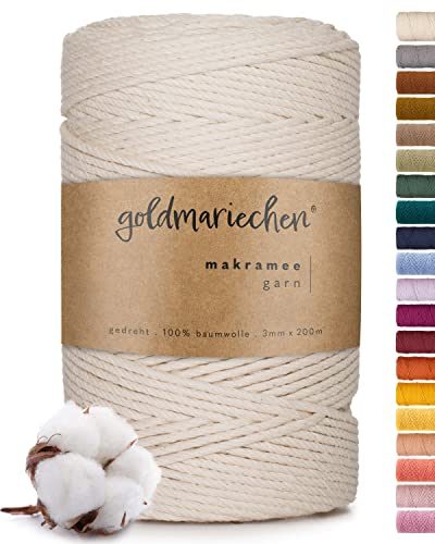 Makramee-Garn Goldmariechen Premium (Naturell) 3mm x 200m