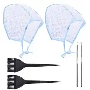Strähnchenhaube Kiiwah 2 Set mit Haarfärbepinsel und Metallhaken