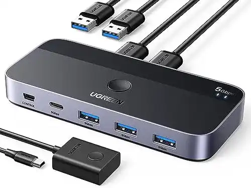 UGREEN USB Switch 2PC mit USB C und USB A Ports für 2 Computer