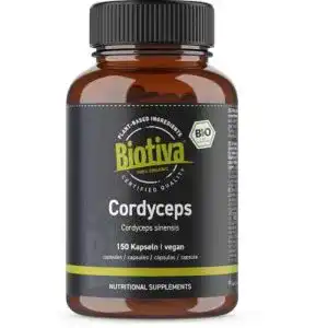 Cordyceps Biotiva Kapseln Bio, 150 Stück, 100% Bio, Kernkeulen