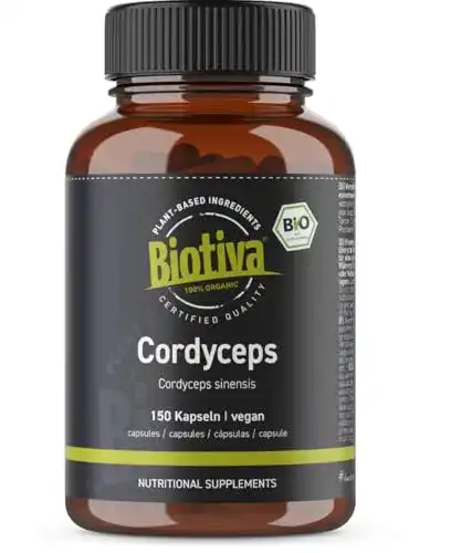Cordyceps Biotiva Kapseln Bio, 150 Stück, 100% Bio, Kernkeulen