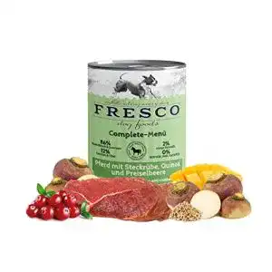 Fresco Dog Complete-Menü Pferd mit Steckrübe für Hunde