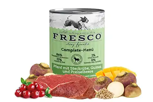 Fresco Dog Complete-Menü Pferd mit Steckrübe für Hunde
